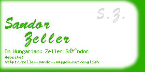 sandor zeller business card